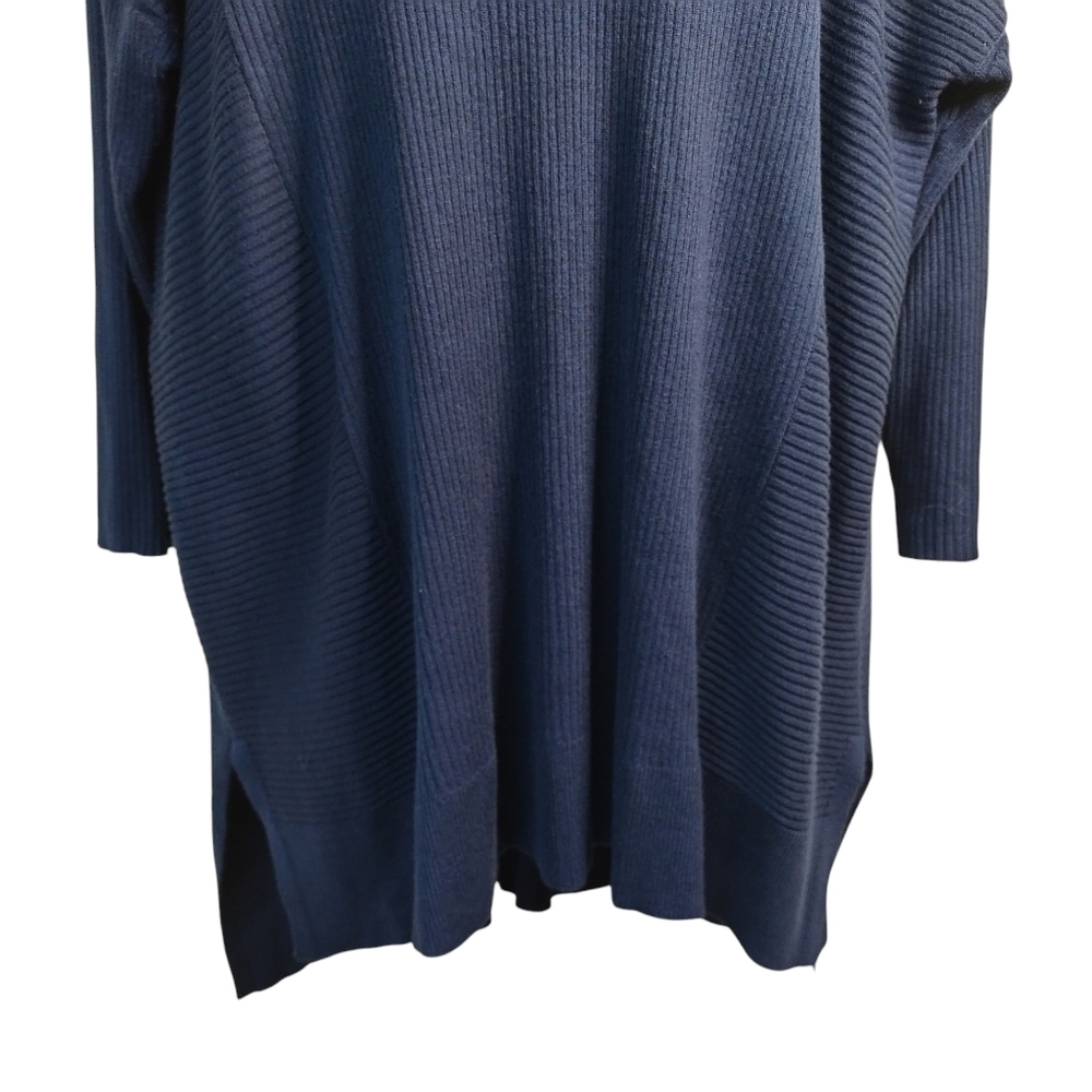 Lane Bryant Sweater Women's Navy Blue V-Neck 3/4 Sleeve High Low Size 14/16 - Picture 5 of 9